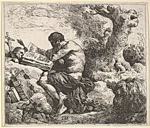 St. Jerome in a Landscape by Jean Jacques Lagrenée