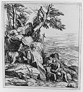 St Jerome in the Desert by Cornelis Cort|Titian (Tiziano Vecellio)