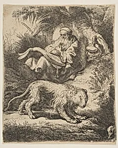 St. Jerome Reading by Rembrandt (Rembrandt van Rijn)