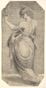 St John in profile facing left, from "Christ and the Apostles"