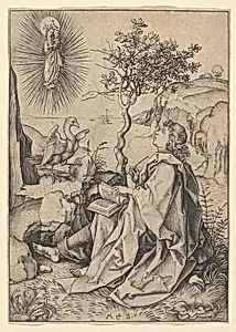 St. John the Evangelist on Patmos by Martin Schongauer