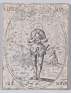 St. Livier, Martyr, November 28th, from "Les Images De Tous Les Saincts et Saintes de L'Année" (Images of All of the Saints and Religious Events of the Year) by Jacques Callot|Israël Henriet