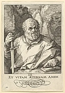 St. Matthias, from Christ, the Apostles and St. Paul with the Creed by Hendrick Goltzius