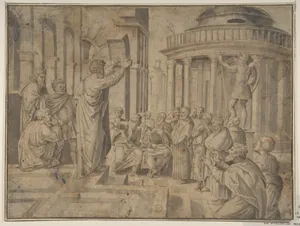 St. Paul preaching at Athens (Copy of Raphael's tapestry, reversed)