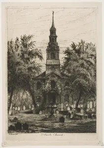St. Paul's Chapel, New York, from "Scenes of Old New York"