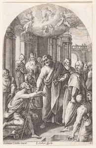 St. Peter and St. John Healing the Lame at the Gates of the Temple, plate 6 from "Les Tableaux de Rome, Les Eglises Jubilaires" (The Paintings of Rome, The Churches Jubilee)