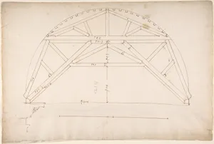 St. Peter's, centering truss, tunnel vault, section (recto) blank (verso)