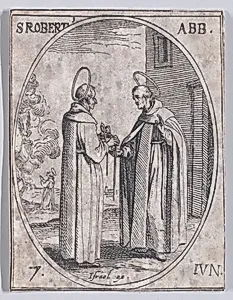 St. Robert, abbé (St. Robert, Abbot), June 7th, from "Les Images De Tous Les Saincts et Saintes de L'Année" (Images of All of the Saints and Religious Events of the Year) by Jacques Callot|Israël Henriet