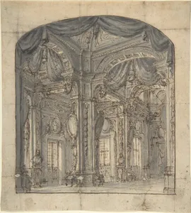 Stage Set of a Room Interior with Receding Perspective