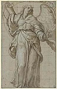 Standing Angel Holding a Scroll by Giovanni Domenico Caresana