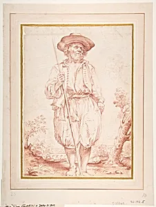 Standing Countryman Holding a Staff