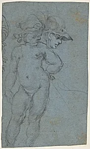 Standing Nude Putto and Study of a Helmeted Head