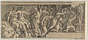 Statue of Niobe and her Worshippers, with Apollo and Diana and other Figures, after Polidoro da Caravaggio by Anonymous, School of Fontainebleau|Polidoro da Caravaggio