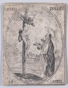 Ste. Marie des Douleurs (Mater Dolorosa), April 16th, from "Les Images De Tous Les Saincts et Saintes de L'Année" (Images of All of the Saints and Religious Events of the Year)
