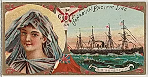 Steamship Abyssinia, Canadian Pacific Line, from the Ocean and River Steamers series (N83) for Duke brand cigarettes by W. Duke, Sons & Co.