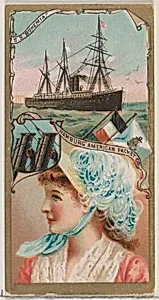 Steamship Bohemia, Hamburg American Packet Company, from the Ocean and River Steamers series (N83) for Duke brand cigarettes by W. Duke, Sons & Co.