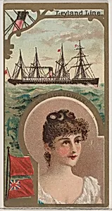 Steamship Bostonian, Leyland Line, from the Ocean and River Steamers series (N83) for Duke brand cigarettes by W. Duke, Sons & Co.