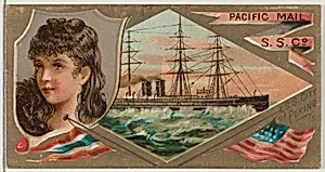 Steamship City of Peking, Pacific Mail Steamship Company, from the Ocean and River Steamers series (N83) for Duke brand cigarettes by W. Duke, Sons & Co.