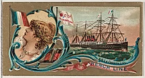 Steamship La Champagne, French Line, from the Ocean and River Steamers series (N83) for Duke brand cigarettes by W. Duke, Sons & Co.