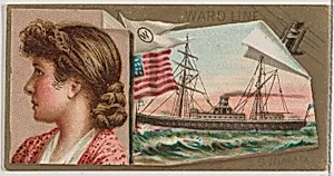 Steamship Niagara, Ward Line, from the Ocean and River Steamers series (N83) for Duke brand cigarettes by W. Duke, Sons & Co.