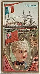 Steamship Parisian, Allan Line, from the Ocean and River Steamers series (N83) for Duke brand cigarettes by W. Duke, Sons & Co.