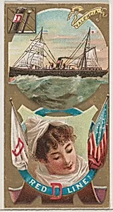Steamship Valencia, Red D. Line, from the Ocean and River Steamers series (N83) for Duke brand cigarettes by W. Duke, Sons & Co.