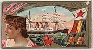 Steamship Westernland, Red Star Line, from the Ocean and River Steamers series (N83) for Duke brand cigarettes by W. Duke, Sons & Co.