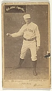 Stemmyer, Pitcher, Boston, from the Old Judge series (N172) for Old Judge Cigarettes by Goodwin & Company