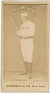 Stemmyer, Pitcher, Boston, from the Old Judge series (N172) for Old Judge Cigarettes by Goodwin & Company