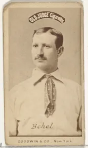 Stephen Arnold Douglas "Steve" Behel, New York Metropolitans, from the Old Judge series (N172) for Old Judge Cigarettes