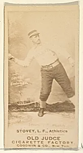 Stovey, Left Field, Philadelphia Athletics, from the Old Judge series (N172) for Old Judge Cigarettes by Goodwin & Company