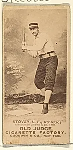Stovey, Left Field, Philadelphia Athletics, from the Old Judge series (N172) for Old Judge Cigarettes by Goodwin & Company