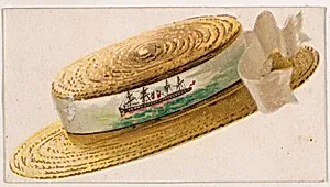 Straw hat, from the Novelties series (N228, Type 5) issued by Kinney Bros. by Kinney Brothers Tobacco Company