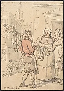 Street Scene: Vendor of Brushes by Thomas Rowlandson