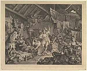 Strolling Actresses Dressing in a Barn by William Hogarth
