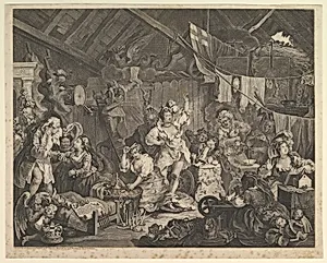 Strolling Actresses Dressing in a Barn by William Hogarth