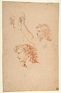 Studies for the Archangel Gabriel (recto and verso)