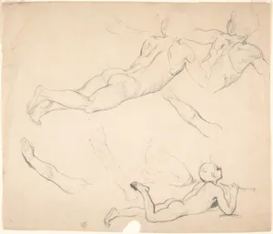 Studies of a Boy Playing the Flute; verso: Studies of Seated Man