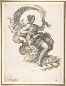 Studies of a Reclined Woman on a Seashell, for the Triumph of Galatea (recto and verso)
