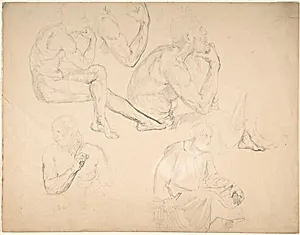 Studies of a Seated Bearded Man