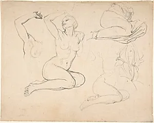Studies of a Sitting Woman; verso: Studies of Men
