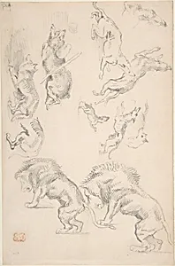 Studies of Animals by Eugène Delacroix
