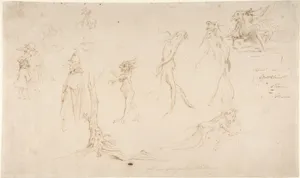 Studies of Imaginary Woodland Creatures and Other Figures