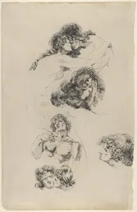 Studies of Lovers Embracing (recto) and A Suppliant Figure (verso)