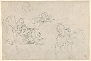 Studies of the Virgin and Holy Women for "The Lamentation" by Eugène Delacroix