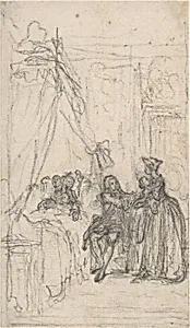 Study for a frontispiece for "Histoire de Miss Jenny" by Hubert François Gravelot