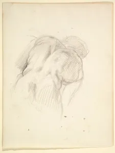 Study for a Male Figure in "Comus–The Measure" (recto); Reclining Male Nude (verso)
