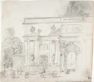 Study for a Triumphal Arch (recto); Alternate Study for a Triumphal Arch (verso)