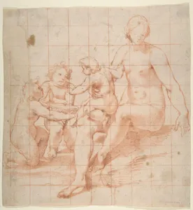 Study for a Virgin and Child with Two Angels (recto); Two Studies of Hands (verso)
