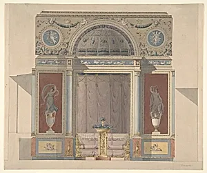 Study for an Arched Alcove with a Canapé by Anonymous, French, 19th century
